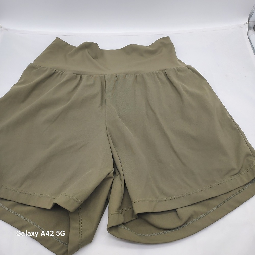 Halara High Waisted Flowy Active Shorts Olive Green Small‎ Long Athletic Tennis